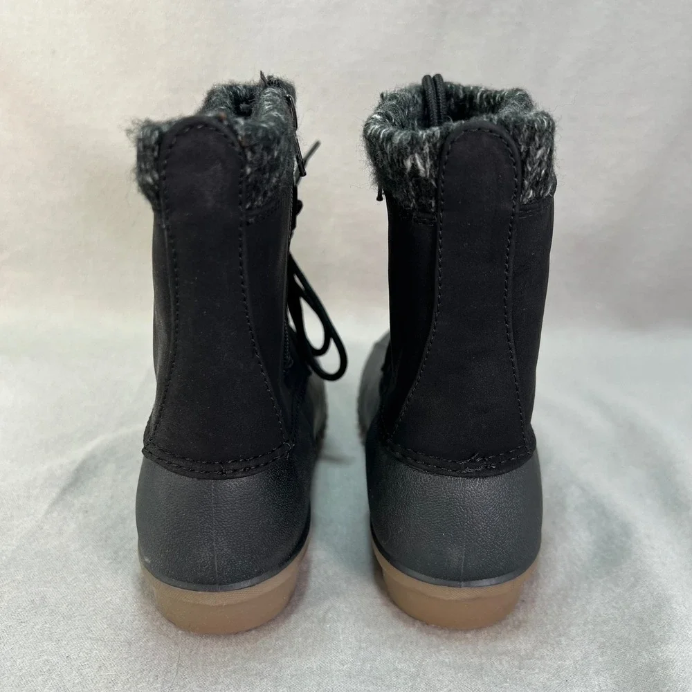 Waterproof Black Duck Boots Winter Snow Warm Cozy Outdoor Chore Utility Womens 6